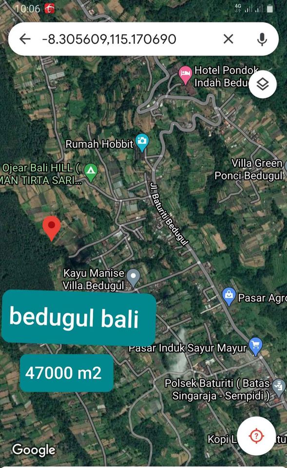 Tanah dijual di Bedugul